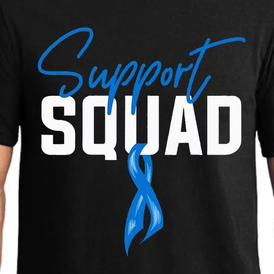 Colon Cancer Awareness Support Squad Blue Ribbon Pajama Set