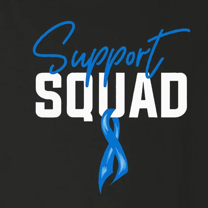 Colon Cancer Awareness Support Squad Blue Ribbon Toddler Long Sleeve Shirt