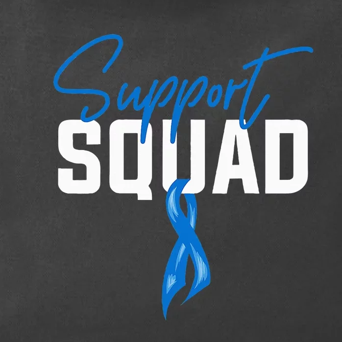 Colon Cancer Awareness Support Squad Blue Ribbon Zip Tote Bag