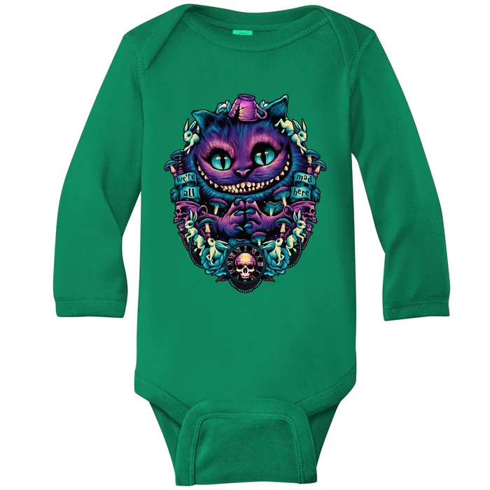 Cheshire Cat Alice In Wonderland Baby Long Sleeve Bodysuit