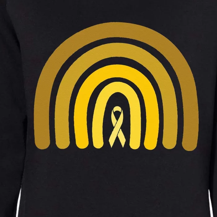 Childhood Cancer Awareness Yellow Rainbow Cancer Survivor Womens California Wash Sweatshirt