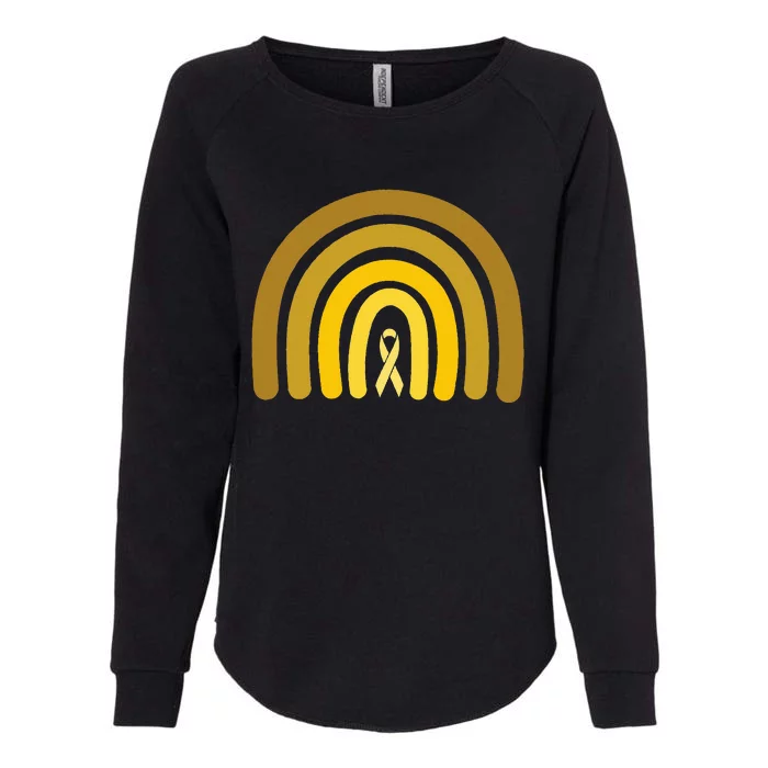 Childhood Cancer Awareness Yellow Rainbow Cancer Survivor Womens California Wash Sweatshirt