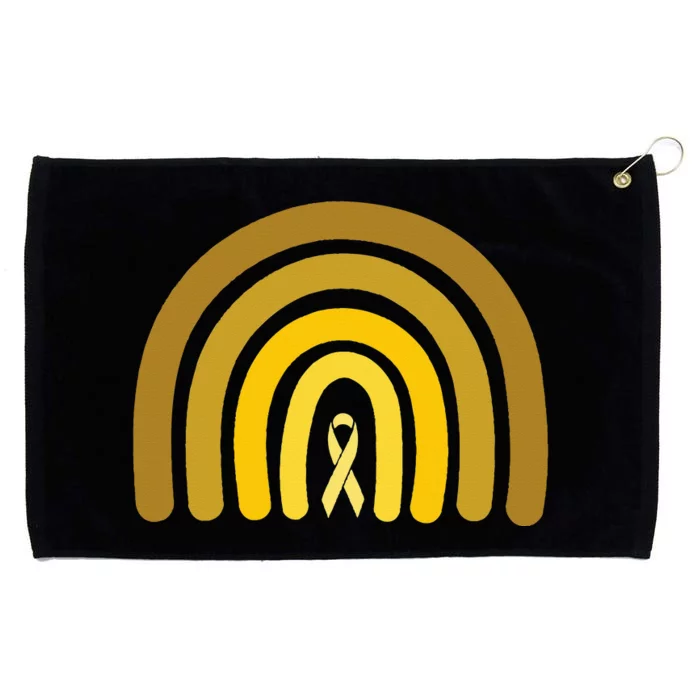 Childhood Cancer Awareness Yellow Rainbow Cancer Survivor Grommeted Golf Towel