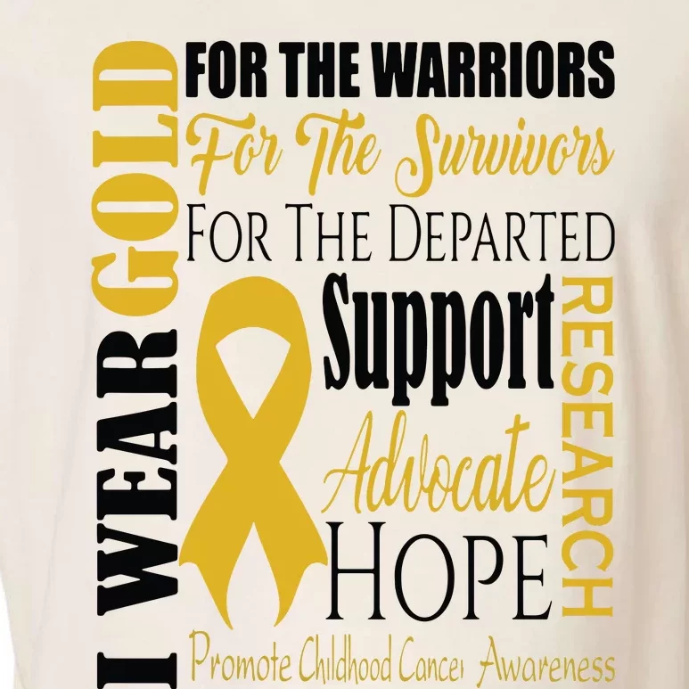 Childhood Cancer Awareness T Gold For A Child Fight Garment-Dyed Women's Muscle Tee