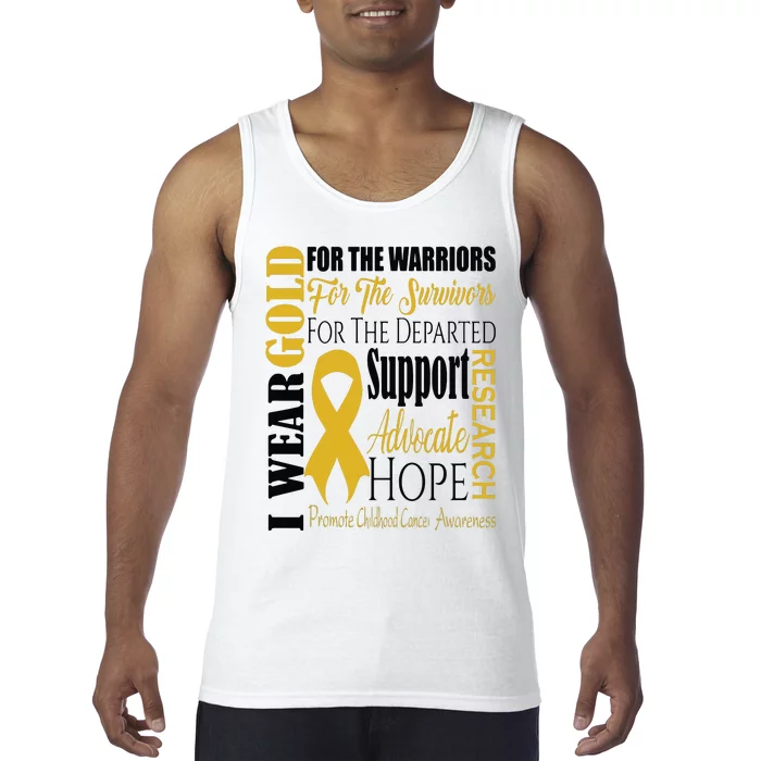 Childhood Cancer Awareness T Gold For A Child Fight Tank Top