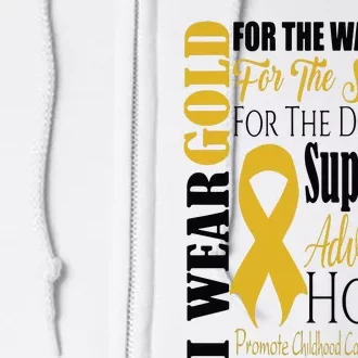 Childhood Cancer Awareness T Gold For A Child Fight Full Zip Hoodie