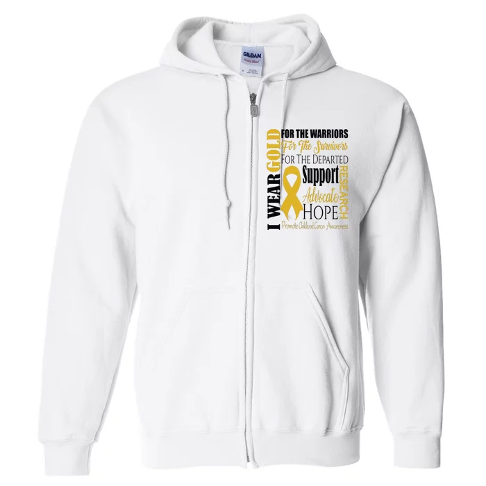 Childhood Cancer Awareness T Gold For A Child Fight Full Zip Hoodie