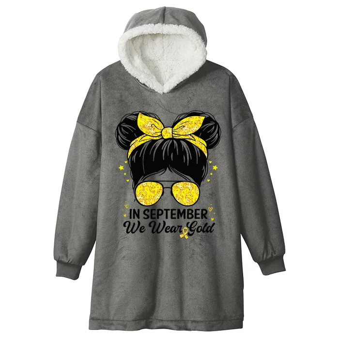 Childhood Cancer Awareness In September We Wear Gold Cute Hooded Wearable Blanket