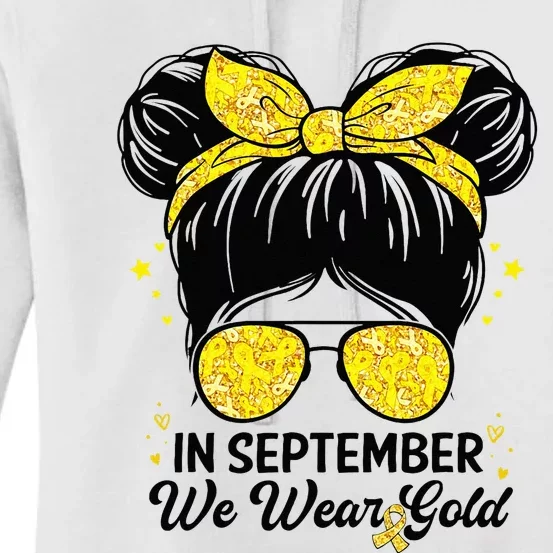 Childhood Cancer Awareness In September We Wear Gold Cute Women's Pullover Hoodie