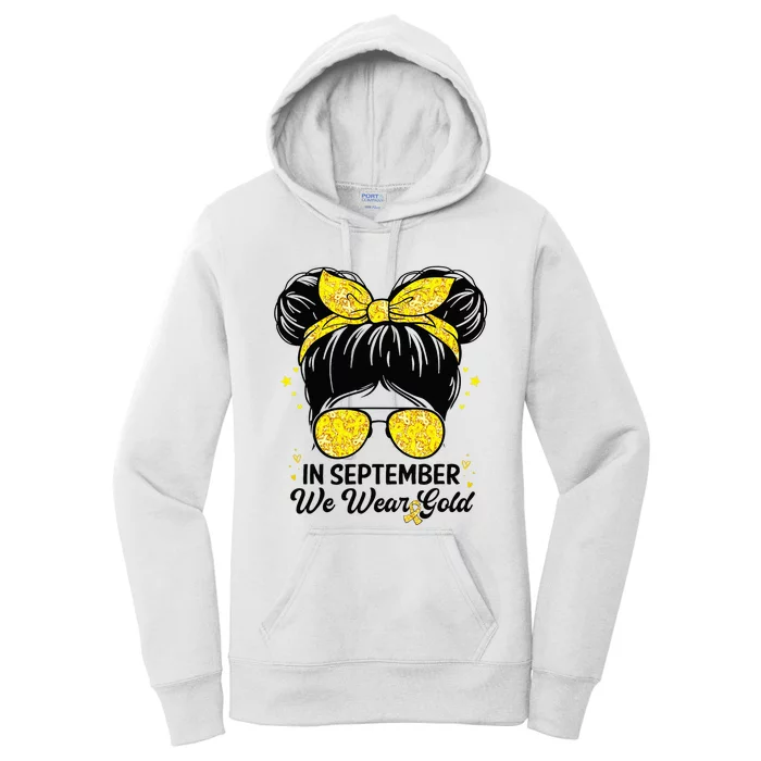 Childhood Cancer Awareness In September We Wear Gold Cute Women's Pullover Hoodie