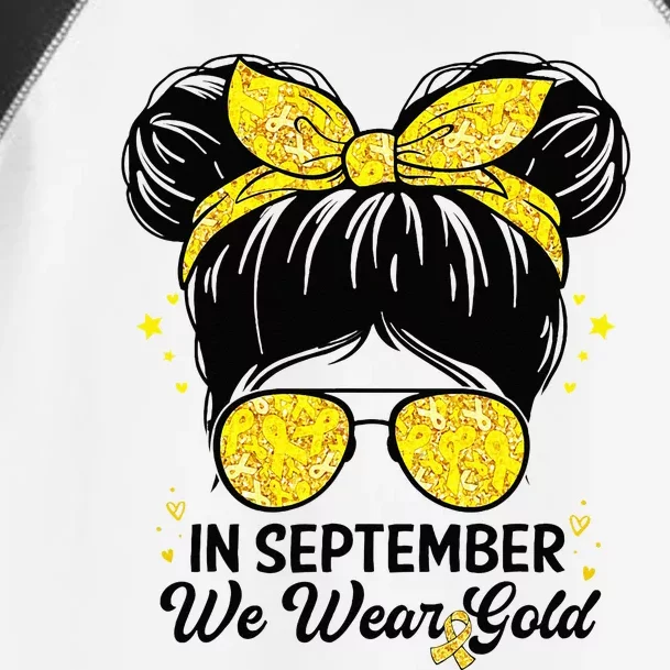 Childhood Cancer Awareness In September We Wear Gold Cute Toddler Fine Jersey T-Shirt