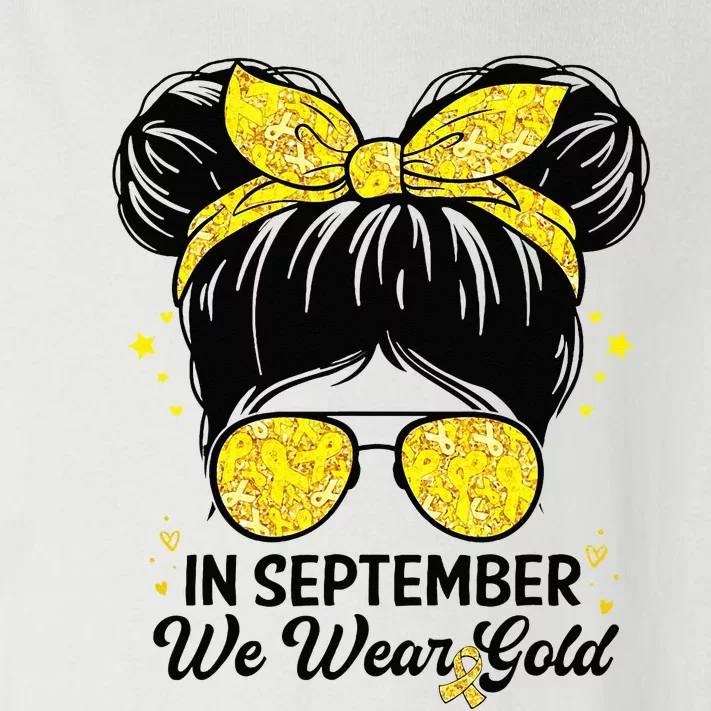 Childhood Cancer Awareness In September We Wear Gold Cute Toddler Long Sleeve Shirt