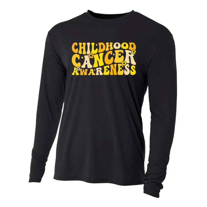 Childhood Cancer Awareness Rainbow Awareness Ribbon Cooling Performance Long Sleeve Crew