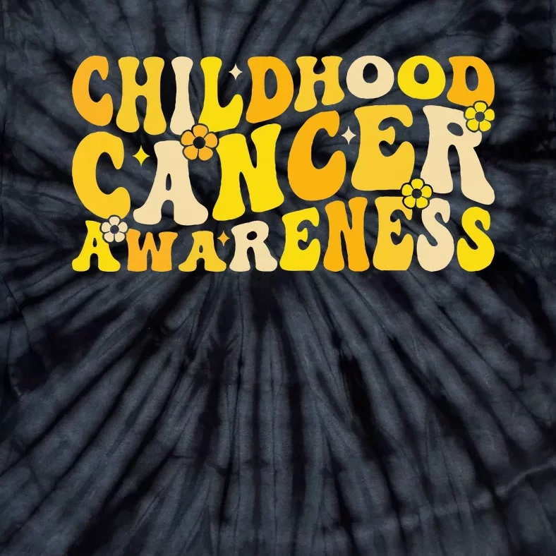 Childhood Cancer Awareness Rainbow Awareness Ribbon Tie-Dye T-Shirt