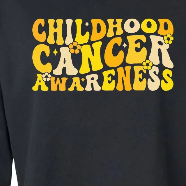 Childhood Cancer Awareness Rainbow Awareness Ribbon Cropped Pullover Crew