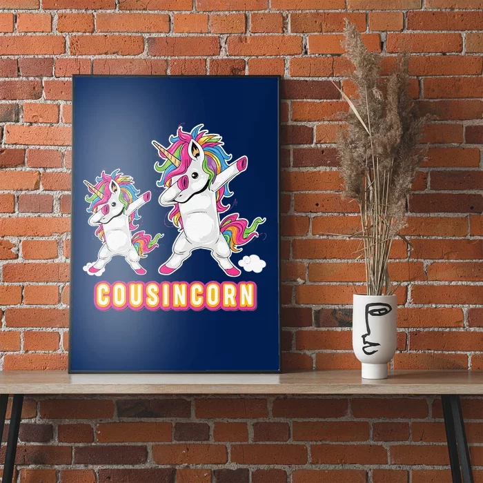 Cousincorn Cousin And Baby Unicorn Father Day Dad Papa Daddy Poster