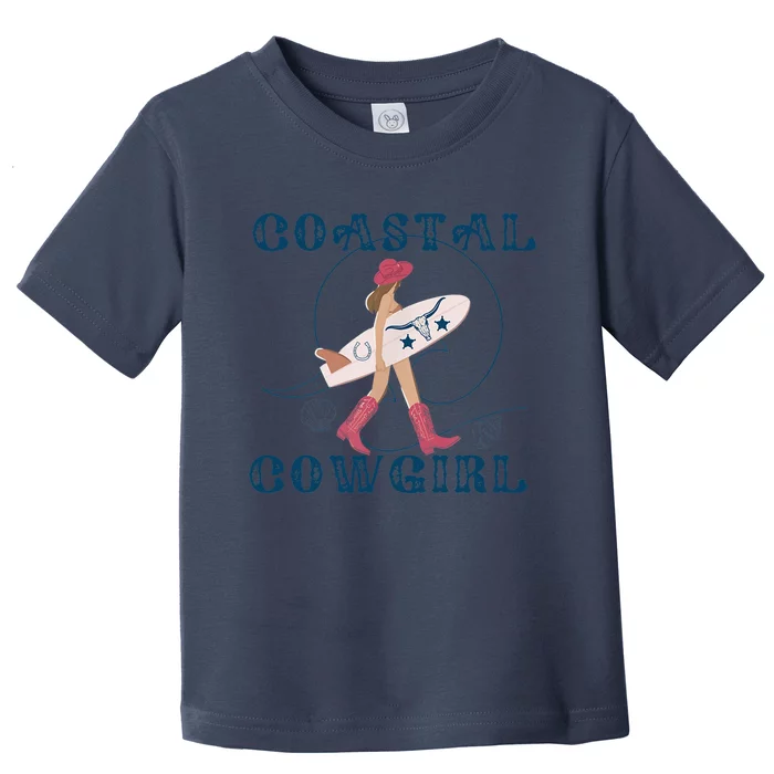 Coastal Cowgirl Aesthetic Cowgirl Surf Beach Cowgirl Outfit Toddler T-Shirt