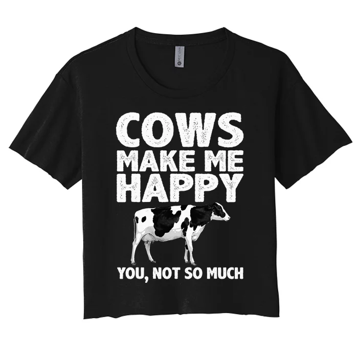 Cool Cow Art For Cow Farmer Dairy Cows Farm Animal Women's Crop Top Tee