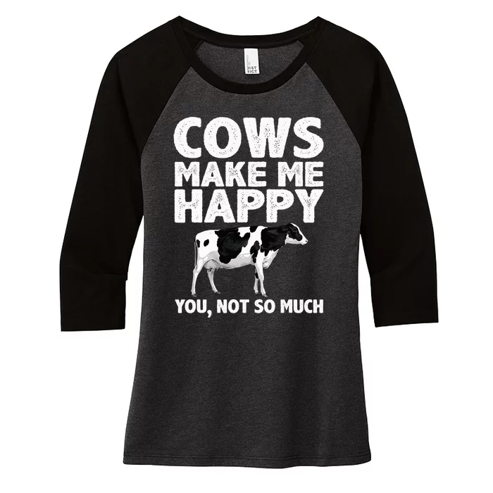 Cool Cow Art For Cow Farmer Dairy Cows Farm Animal Women's Tri-Blend 3/4-Sleeve Raglan Shirt