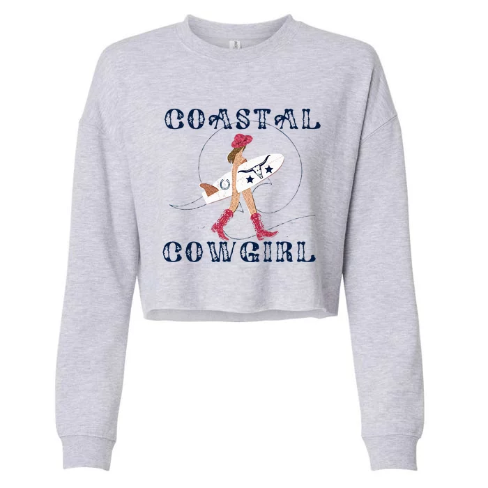 Coastal Cowgirl Aesthetic Cowgirl Surf Beach Cowgirls Outfit Cropped Pullover Crew