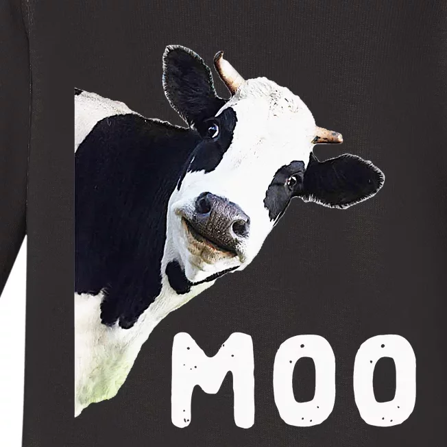 Cool Cow Art For Cow Farmer Dairy Cows Baby Long Sleeve Bodysuit