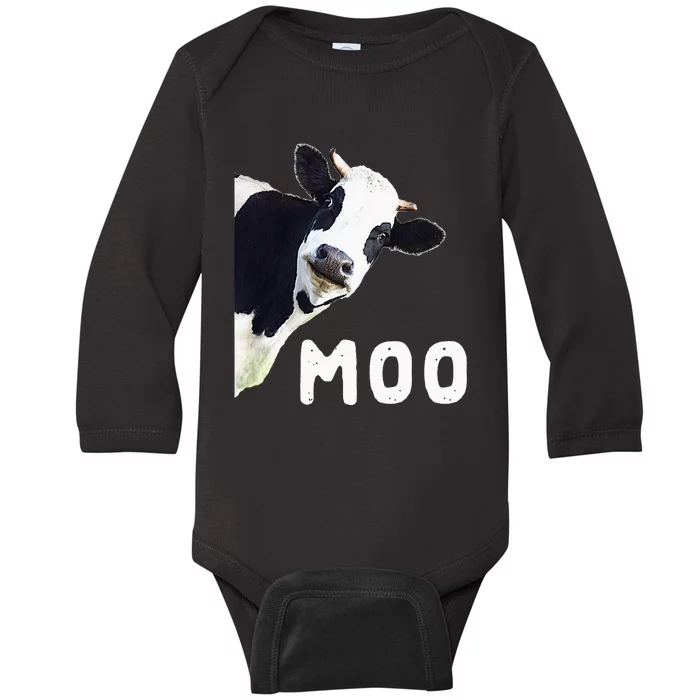 Cool Cow Art For Cow Farmer Dairy Cows Baby Long Sleeve Bodysuit