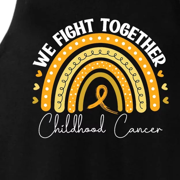 Childhood Cancer Awareness Gold Ribbon Ladies Tri-Blend Wicking Tank