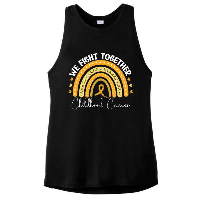 Childhood Cancer Awareness Gold Ribbon Ladies Tri-Blend Wicking Tank