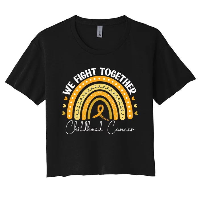 Childhood Cancer Awareness Gold Ribbon Women's Crop Top Tee