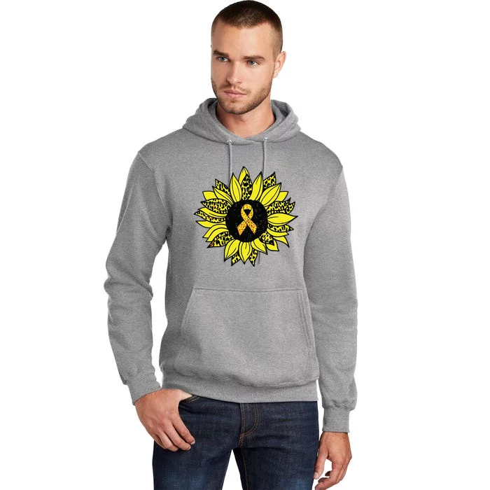 Childhood Cancer Awareness Yellow Sunflower Gold Ribbon Tall Hoodie