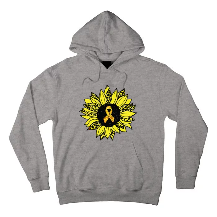 Childhood Cancer Awareness Yellow Sunflower Gold Ribbon Tall Hoodie