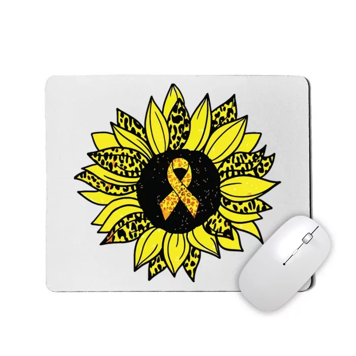 Childhood Cancer Awareness Yellow Sunflower Gold Ribbon Mousepad