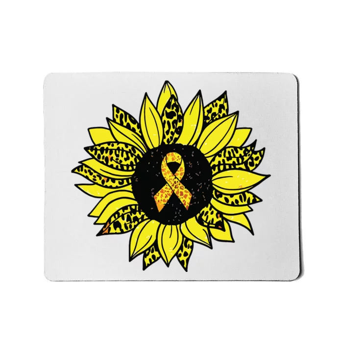 Childhood Cancer Awareness Yellow Sunflower Gold Ribbon Mousepad