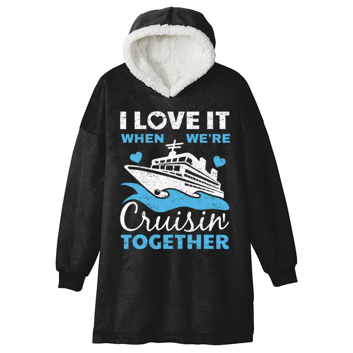 Cool Cruise Art Cruise Ship Couple Family Vacation Hooded Wearable Blanket