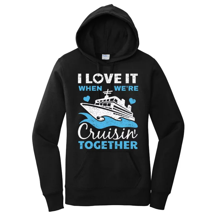 Cool Cruise Art Cruise Ship Couple Family Vacation Women's Pullover Hoodie