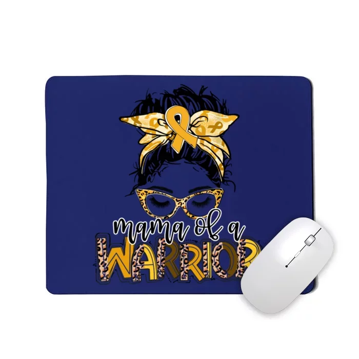 Childhood Cancer Awareness Mama Of A Warrior Messy Bun Mom Meaningful Gift Mousepad