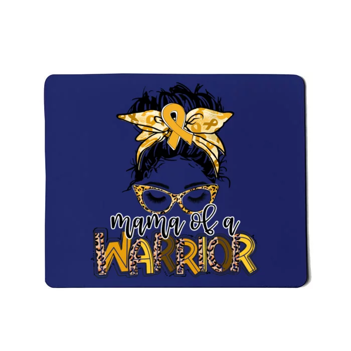 Childhood Cancer Awareness Mama Of A Warrior Messy Bun Mom Meaningful Gift Mousepad