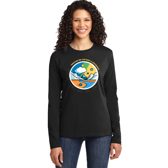 Climate Change Awareness Ladies Long Sleeve Shirt