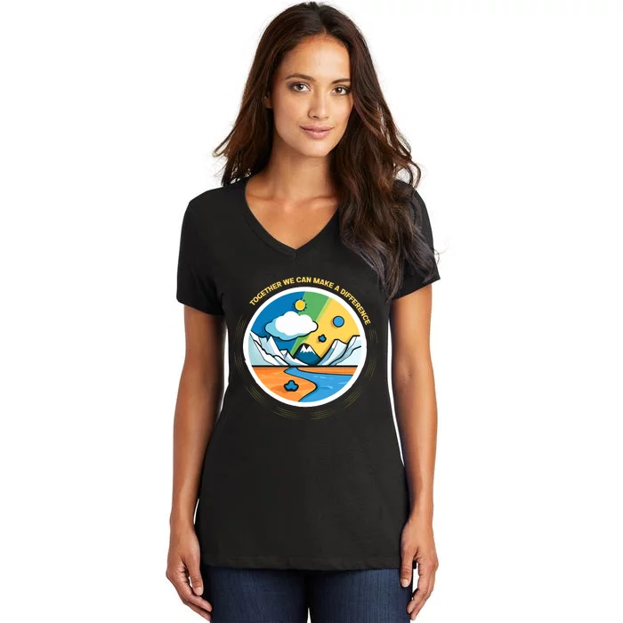 Climate Change Awareness Women's V-Neck T-Shirt