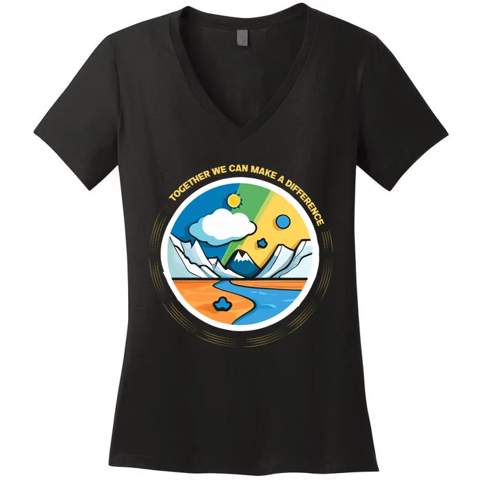 Climate Change Awareness Women's V-Neck T-Shirt