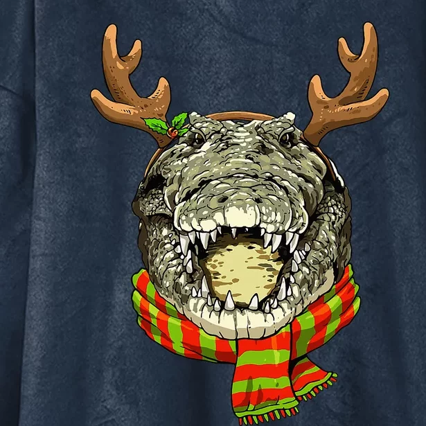 Christmas Crocodile Alligator Santa Clause Reindeer Xmas Hooded Wearable Blanket