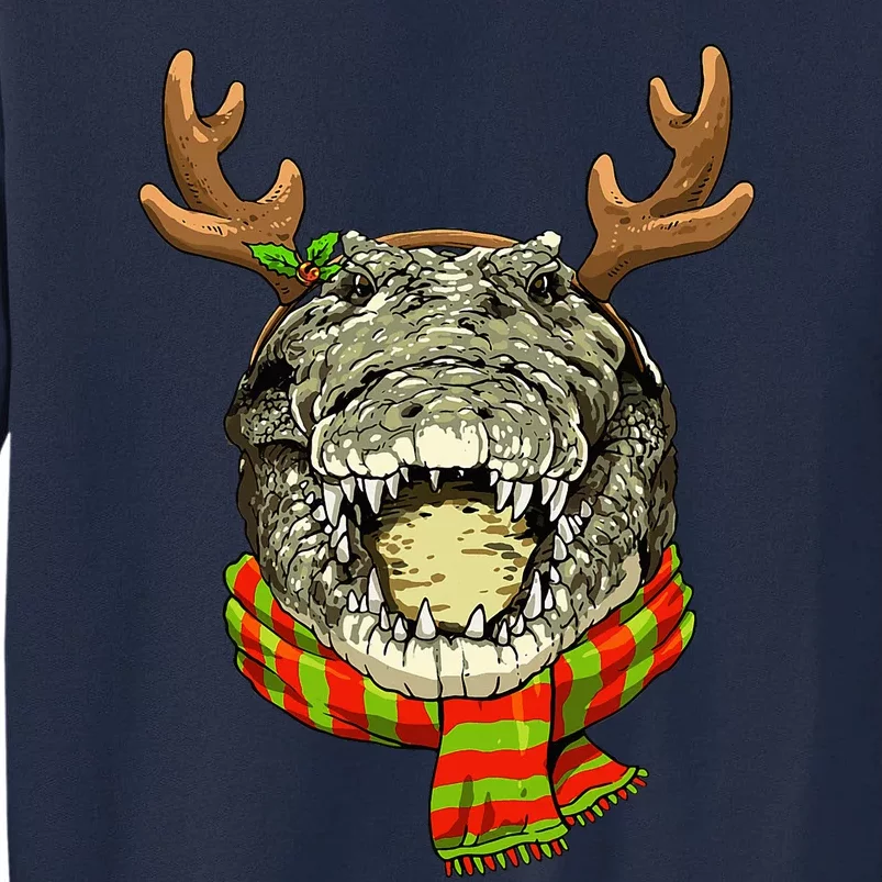 Christmas Crocodile Alligator Santa Clause Reindeer Xmas Tall Sweatshirt