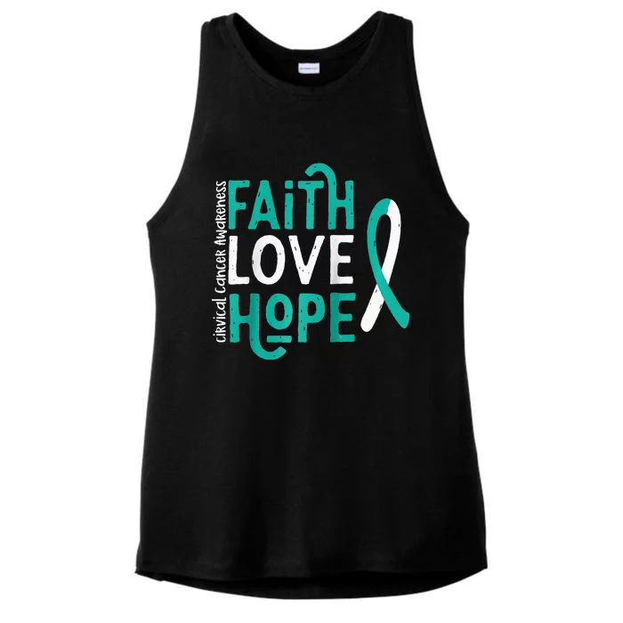 Cervical CANCER awareness gifts Raglan Baseball Ladies Tri-Blend Wicking Tank