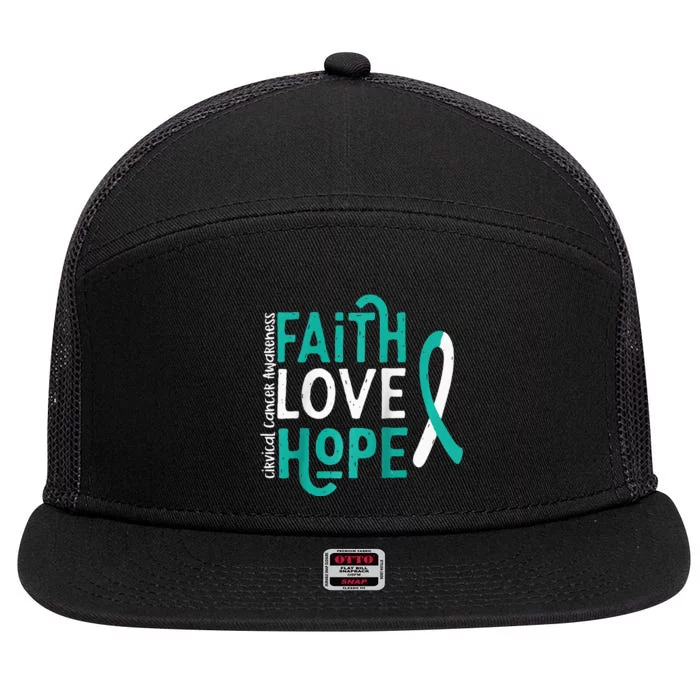 Cervical CANCER awareness gifts Raglan Baseball 7 Panel Mesh Trucker Snapback Hat