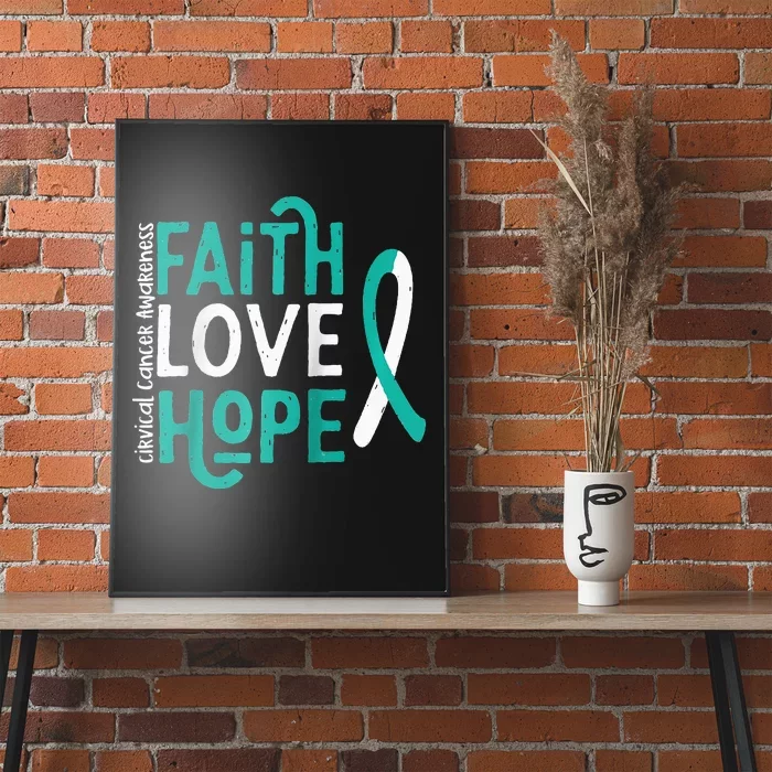 Cervical CANCER awareness gifts Raglan Baseball Poster