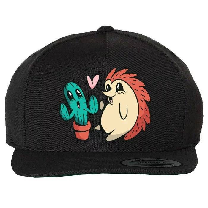 Cute Cactus And Hedgehog Wool Snapback Cap