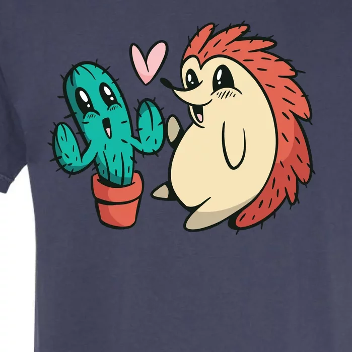 Cute Cactus And Hedgehog Garment-Dyed Heavyweight T-Shirt