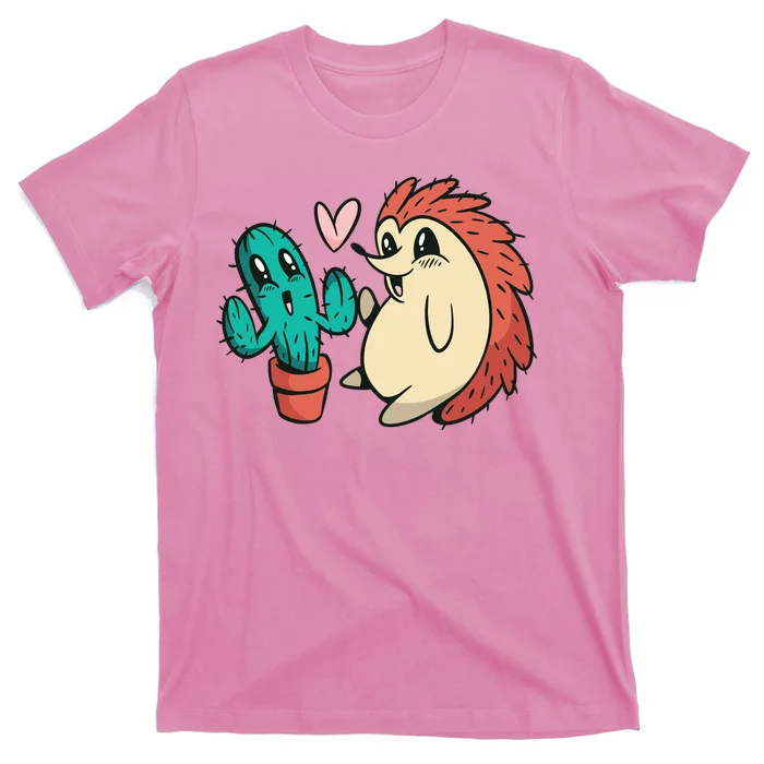 Cute Cactus And Hedgehog T-Shirt