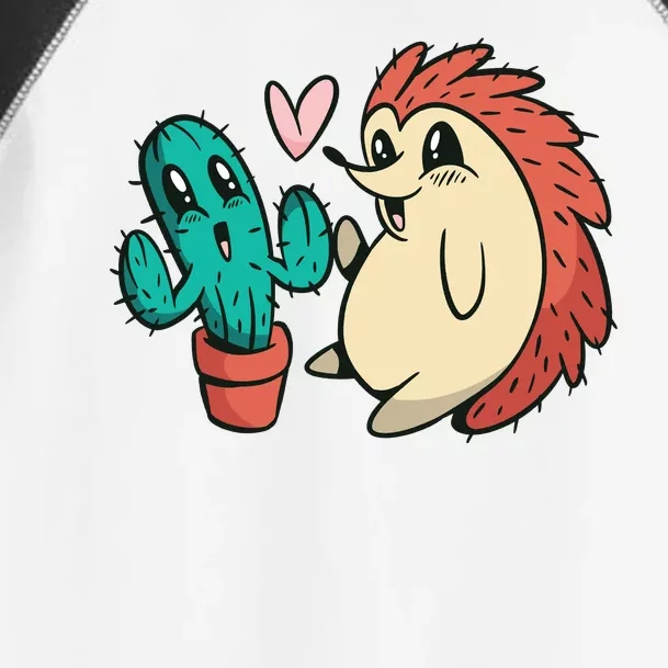 Cute Cactus And Hedgehog Toddler Fine Jersey T-Shirt