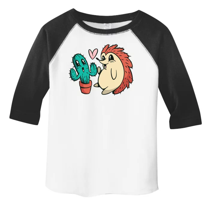 Cute Cactus And Hedgehog Toddler Fine Jersey T-Shirt